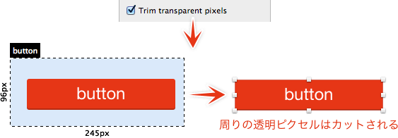 透明なピクセルを削除