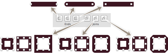 両端と角の処理