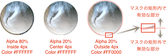 マスクに線を適用